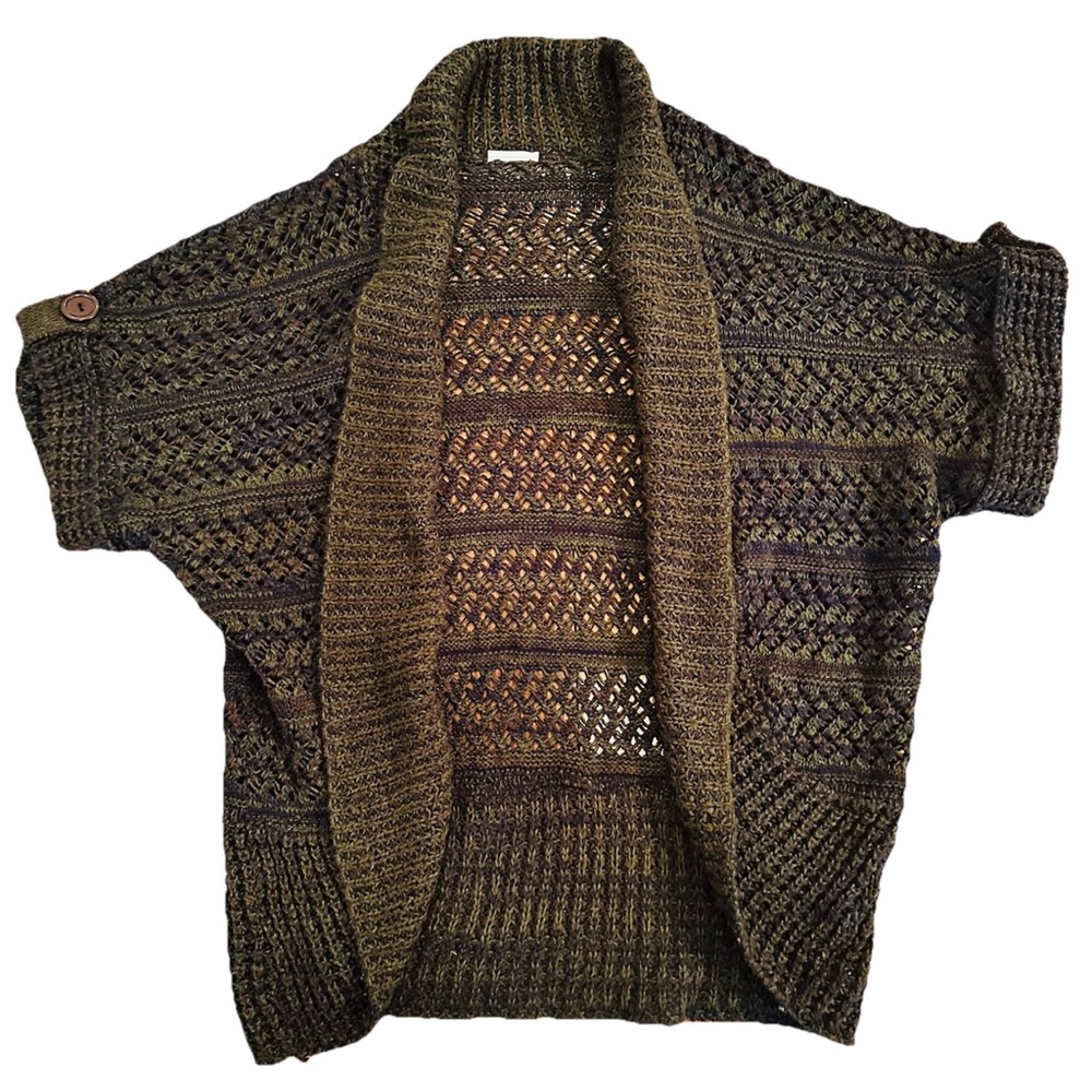 Women’s Cardigan Open Front S Indie Green Blue Purple Boho Cottagecore Casual